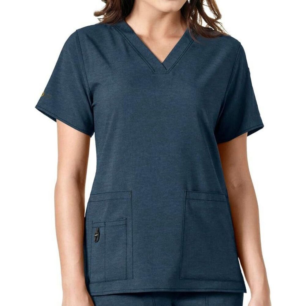Carhartt Force Cross-Flex Women's V-Neck Tech Top, Navy, Small